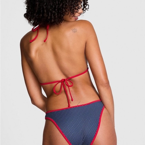 New! Frankie's Bikinis golden hour Navy Polka Dot Bikini Bottom 1541 - Picture 8 of 9